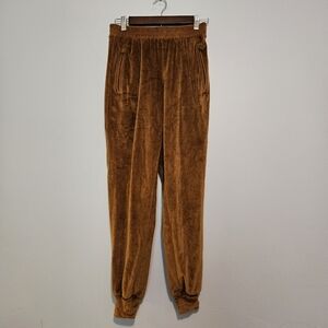SKIMS‎ Classic Velour Joggers Copper Brown Small Zip Pockets Athleisure